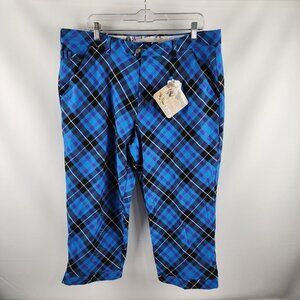Royal & Awesome Pants Mens 38x22 Blue Plaid Plaid Knickers Tartan NWT